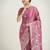 onion pink silk blend banarasi jacuard work saree with unstitched blouse piece