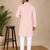 Pink color traditional chikankari embroidery cotton men's kurta payjama set