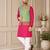 Pista green  color weaving work with ikkat kanjivaram cotton men's kurta payjama set