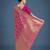 pink silk blend banarasi jacuard work saree with unstitched blouse piece