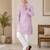 Onion pink color traditional chikankari embroidery cotton men's kurta payjama set