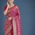 pink silk blend banarasi jacuard work saree with unstitched blouse piece