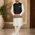 Off white-black color embroidered daaman work shiny silk men's kurta payjama set