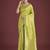 parrot green silk blend banarasi jacuard work saree with unstitched blouse piece