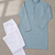 Teal blue  color traditional chikankari embroidery cotton men's kurta payjama set