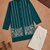 Teal blue color embroidery work silk indo ethnic men's kurta payjama set
