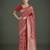 red silk blend banarasi jacuard work saree with unstitched blouse piece
