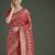 red silk blend banarasi jacuard work saree with unstitched blouse piece
