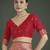 red silk blend banarasi jacuard work saree with unstitched blouse piece
