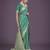rama silk blend banarasi jacuard work saree with unstitched blouse piece