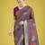 teal green silk blend banarasi jacuard work saree with unstitched blouse piece
