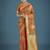 orange silk blend banarasi jacuard work saree with unstitched blouse piece