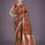 green silk blend banarasi jacuard work saree with unstitched blouse piece
