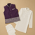 Off white-purple color embroidered daaman work shiny silk men's kurta payjama set