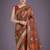 green silk blend banarasi jacuard work saree with unstitched blouse piece