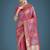light pink silk blend banarasi jacuard work saree with unstitched blouse piece