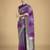 purple silk blend banarasi jacuard work saree with unstitched blouse piece