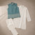 Off white-sky blue color embroidered daaman work shiny silk men's kurta payjama set