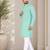 Turquoise color traditional chikankari embroidery cotton men's kurta payjama set