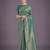 rama silk blend banarasi jacuard work saree with unstitched blouse piece