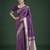 wine silk blend banarasi jacuard work saree with unstitched blouse piece