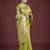 parrot green silk blend banarasi jacuard work saree with unstitched blouse piece
