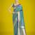 rama silk blend banarasi jacuard work saree with unstitched blouse piece