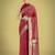 red silk blend banarasi jacuard work saree with unstitched blouse piece