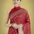 red silk blend banarasi jacuard work saree with unstitched blouse piece