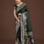 green silk blend banarasi jacuard work saree with unstitched blouse piece