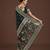 green silk blend banarasi jacuard work saree with unstitched blouse piece
