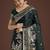 green silk blend banarasi jacuard work saree with unstitched blouse piece