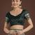green silk blend banarasi jacuard work saree with unstitched blouse piece