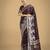 wine silk blend banarasi jacuard work saree with unstitched blouse piece
