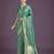 teal green silk blend banarasi jacuard work saree with unstitched blouse piece