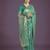 teal green silk blend banarasi jacuard work saree with unstitched blouse piece