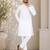 White color traditional chikankari embroidery cotton men's kurta payjama set