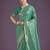 teal green silk blend banarasi jacuard work saree with unstitched blouse piece
