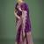 wine silk blend banarasi jacuard work saree with unstitched blouse piece