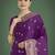 wine silk blend banarasi jacuard work saree with unstitched blouse piece
