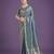 rama silk blend banarasi jacuard work saree with unstitched blouse piece