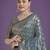 rama silk blend banarasi jacuard work saree with unstitched blouse piece