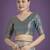 rama silk blend banarasi jacuard work saree with unstitched blouse piece