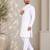 White color traditional chikankari embroidery cotton men's kurta payjama set