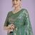 teal green silk blend banarasi jacuard work saree with unstitched blouse piece