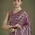 wine silk blend banarasi jacuard work saree with unstitched blouse piece