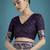 plum silk blend banarasi jacuard work saree with unstitched blouse piece