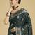 green silk blend banarasi jacuard work saree with unstitched blouse piece