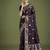 wine silk blend banarasi jacuard work saree with unstitched blouse piece