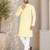 Yellow color traditional chikankari embroidery cotton men's kurta payjama set